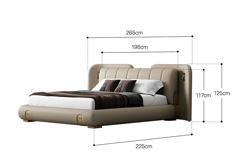Modern Luxury leather bed latex mattress wedding bed