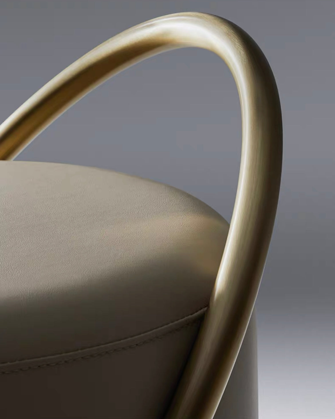 High end dressing stool artificial stainless steel round chair