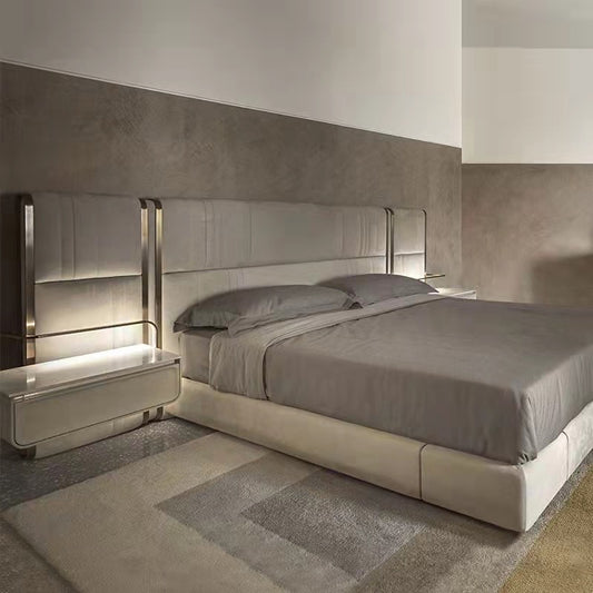 Italian nubuck bed luxury wedding bed villa double bed