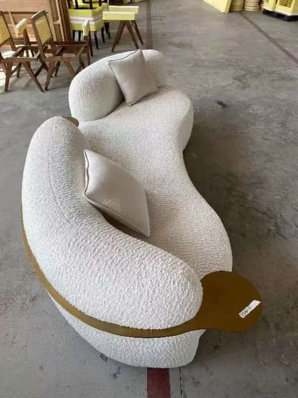Fleece sofa curved sofa cashew shape sofa