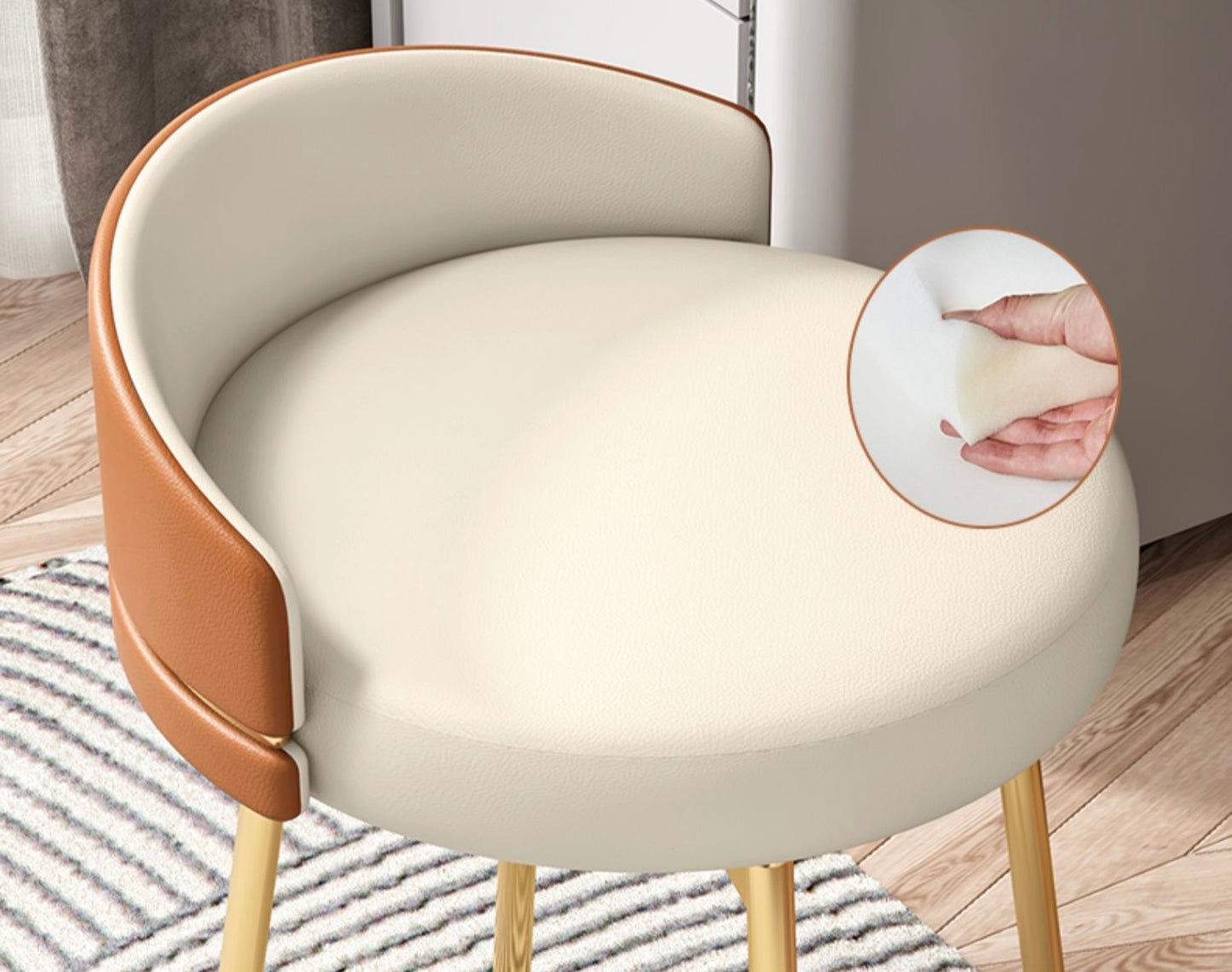 Rotatable dressing stool elegant make up dresser chair