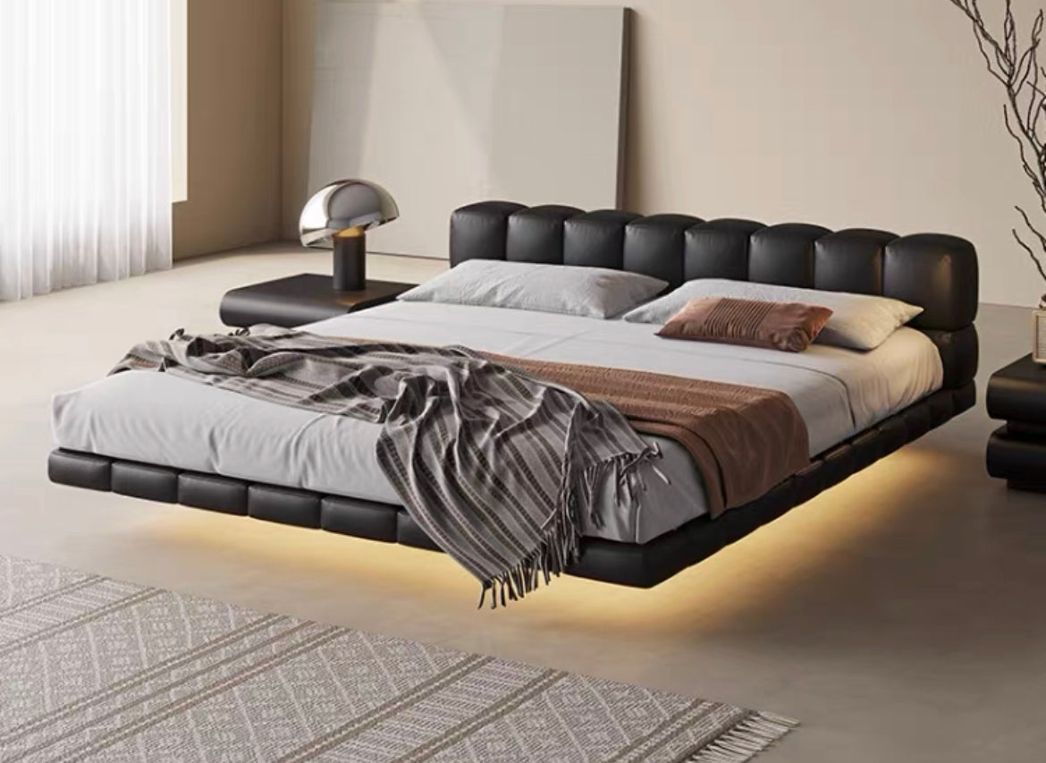 Black chocolate style bed modern design double bed