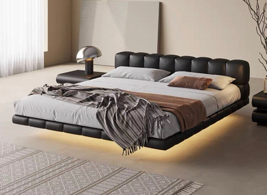 Black chocolate style bed modern design double bed