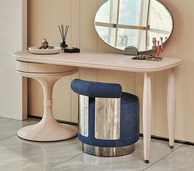 Luxurious sofa chair round dressing stool