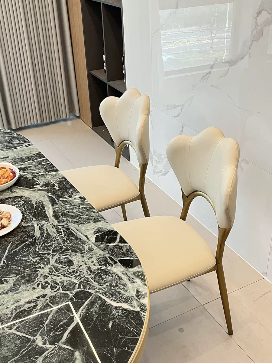 Butterfly design luxury marble dining table oval table