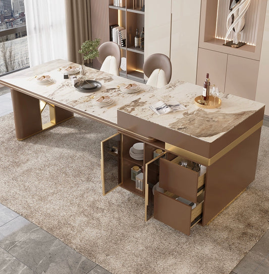 Kitchen island modern dining table luxury slim marble