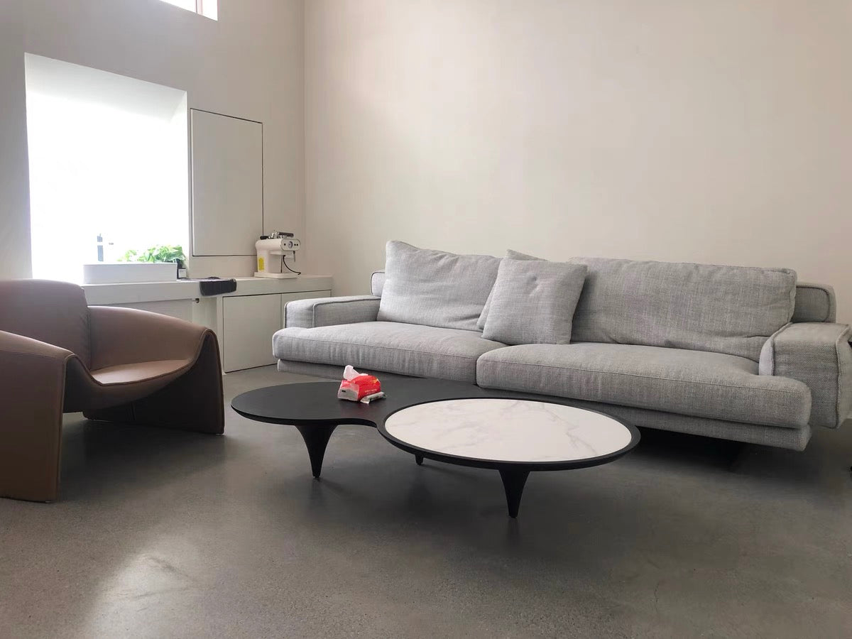Cloudy shape marble wood coffee table