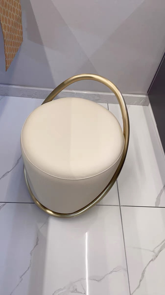 High end dressing stool artificial stainless steel round chair