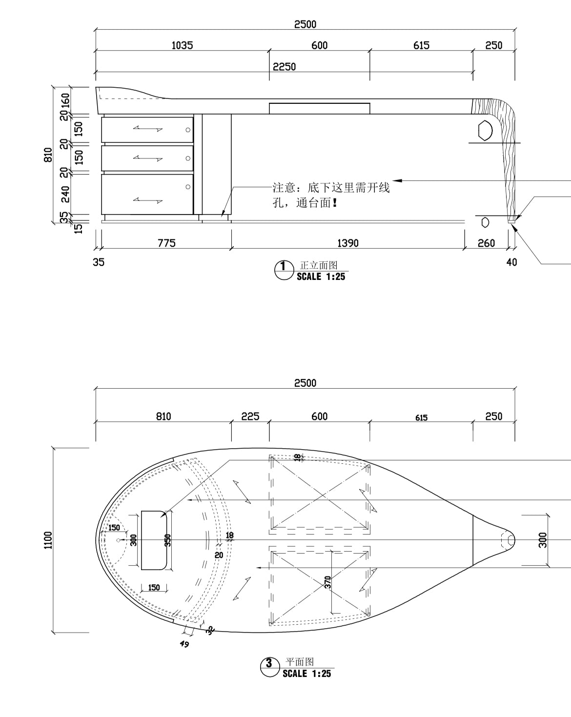 New design elegant luxury office table executive desk
