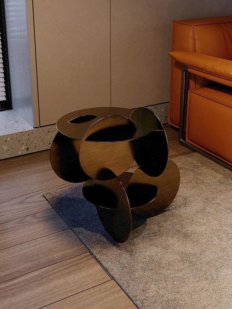 Unique styling side table Architectural aesthetic design nightstand