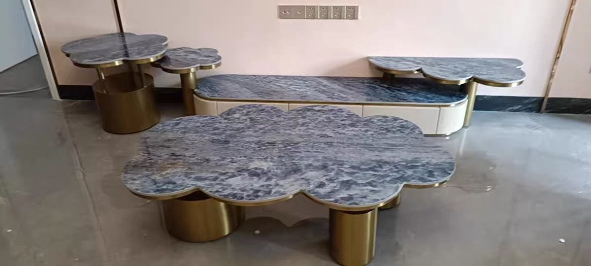 Cloud coffee table set luxurious natural marble customized furniture