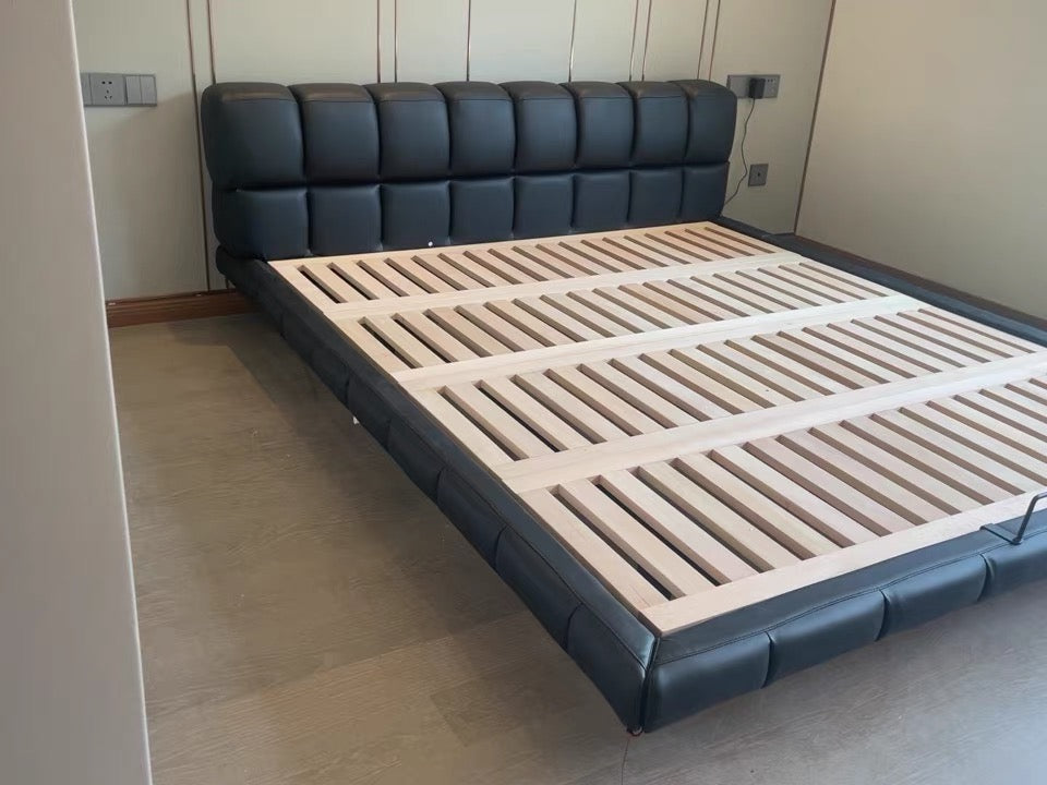 Black chocolate style bed modern design double bed