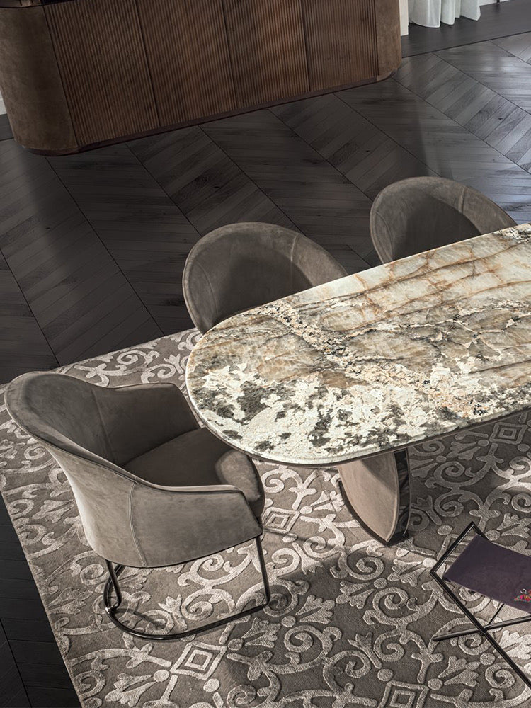 Fancy dining chair luxury leather chair