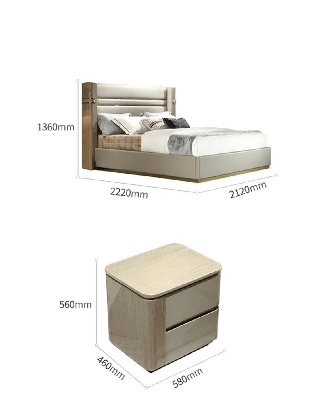 Classic bedside table modern style nightstand
