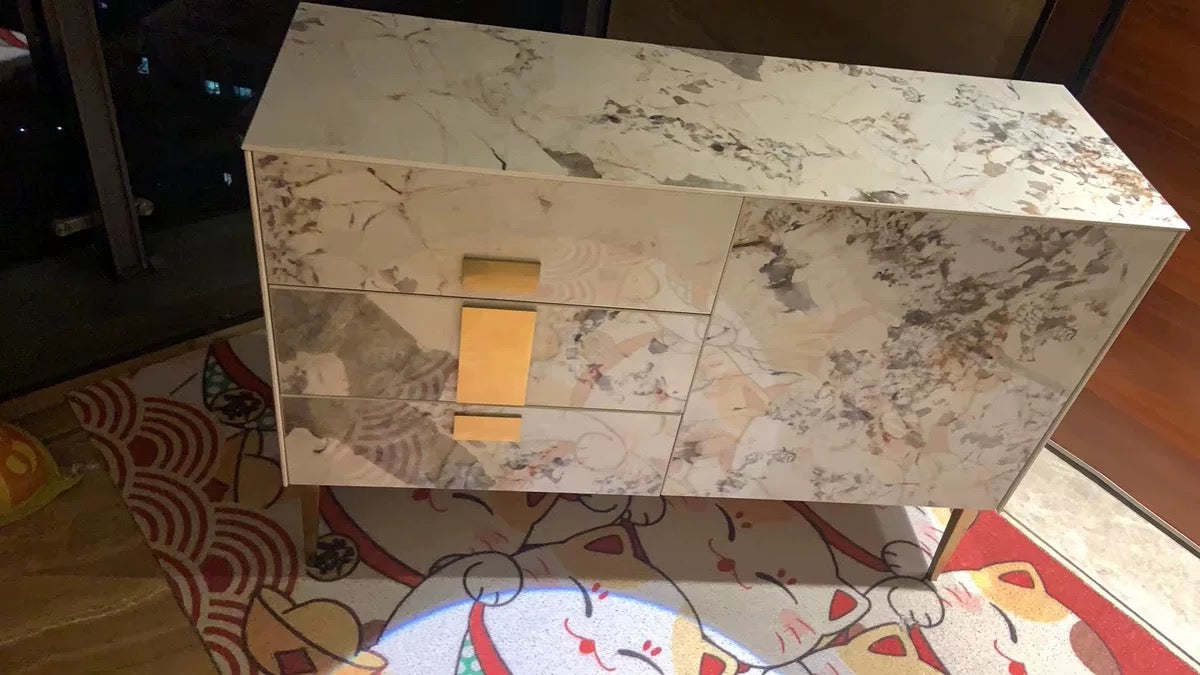 Luxury slim marble Side cabinet sideboard