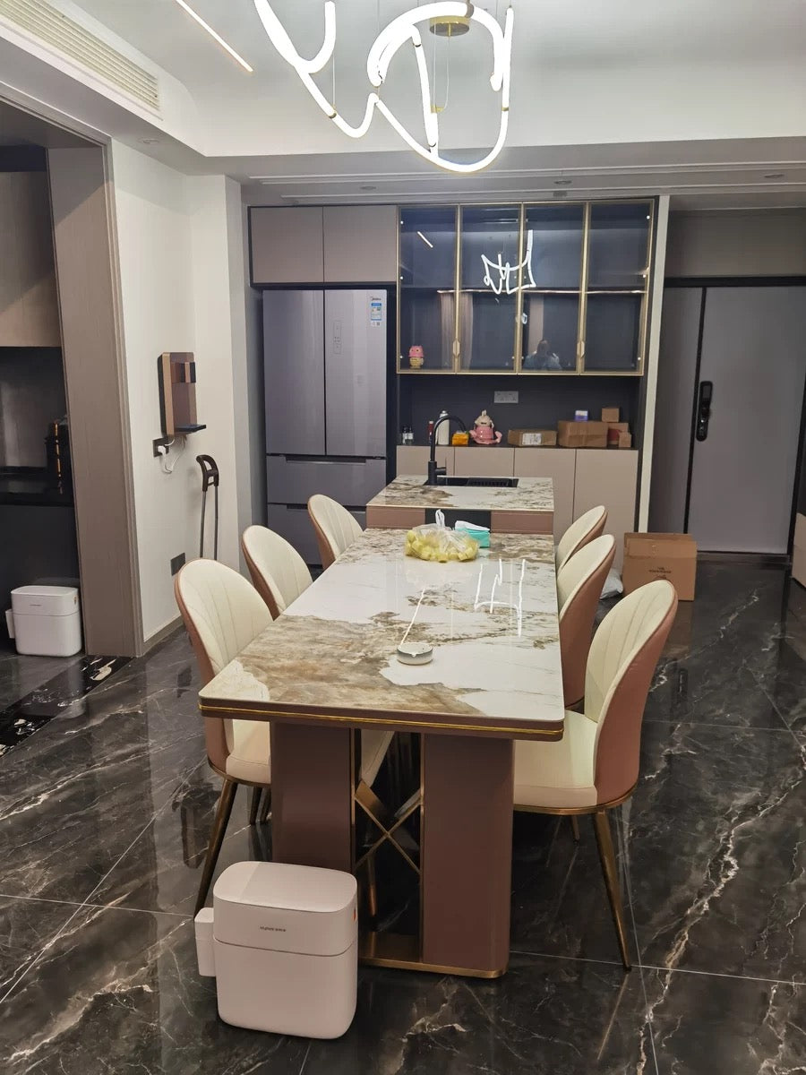 Kitchen island modern dining table luxury slim marble