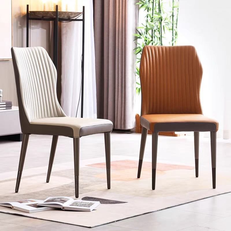 Simple dining chair classic design leather wood chair