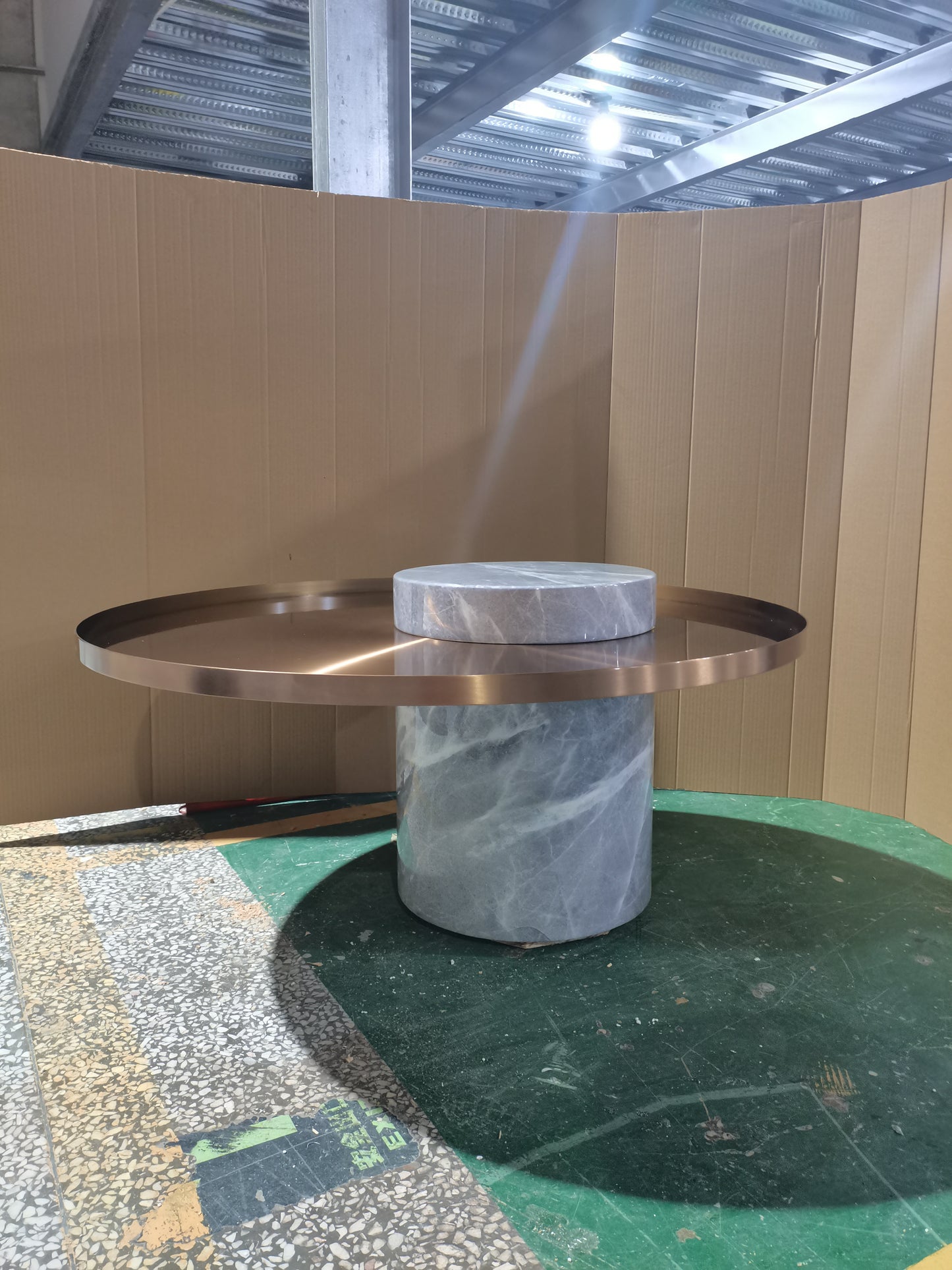 Marble with Stainless Steel Elegant Side Table Hot Sale