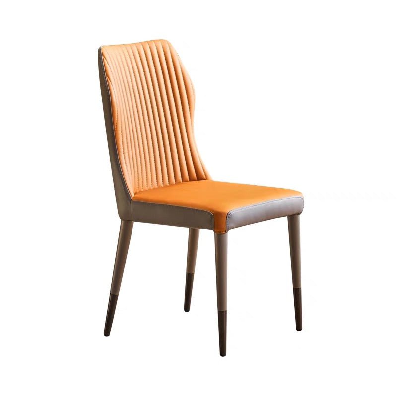 Simple dining chair classic design leather wood chair