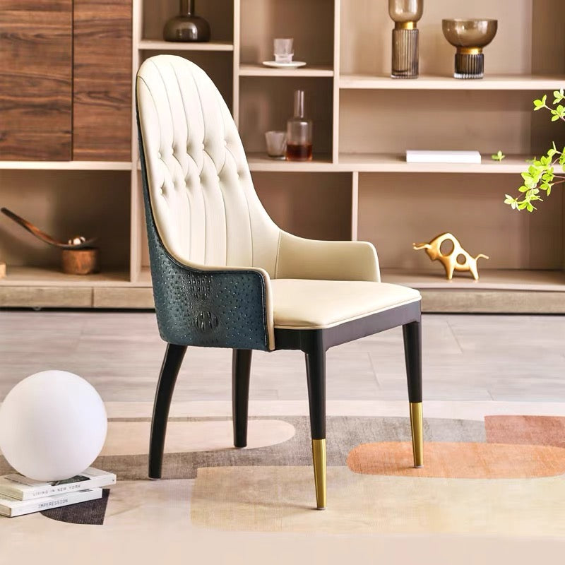 Crocodile leather nubuck dining chair chic dining room