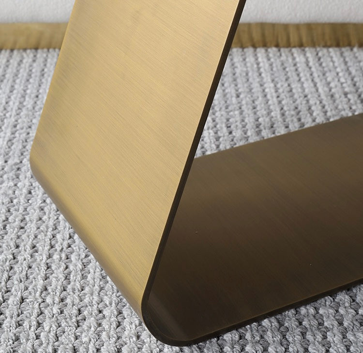 L shape side table natural marble table