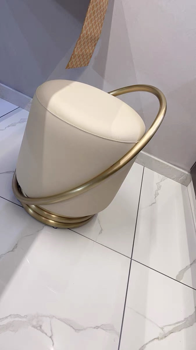 High end dressing stool artificial stainless steel round chair