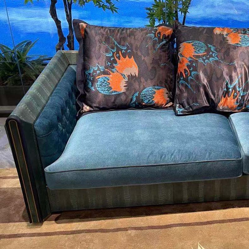 Post-modernity pylon skin full grain leather sofa high-end customized sofa