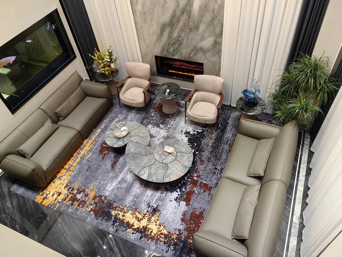 Distinctive conch shape coffee table vogue furniture luxury natural marble table
