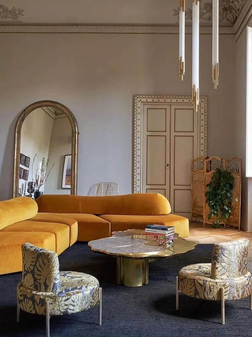 Rock Style Seat Living Room Modular Sofa by Italian Designer